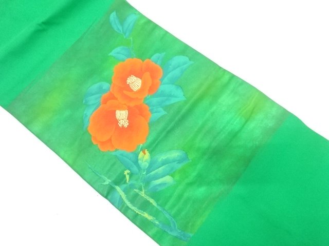 JAPANESE NAGOYA OBI / WOVEN CAMELLIA